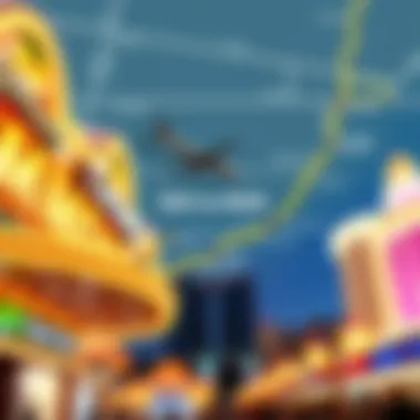 Map highlighting key attractions between RDU and MGM