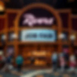 Entrance of Rivers Casino with job fair banner