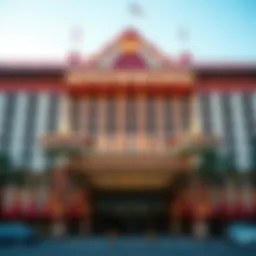 Elegant view of the Showboat Hotel facade showcasing its unique architecture
