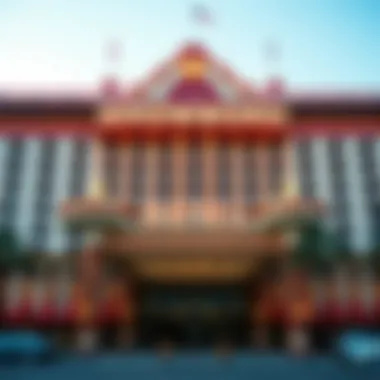 Showboat Hotel Architecture Elegant view of the Showboat Hotel facade showcasing its unique architecture