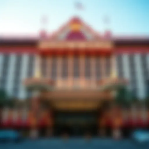 Showboat Hotel Architecture Elegant view of the Showboat Hotel facade showcasing its unique architecture