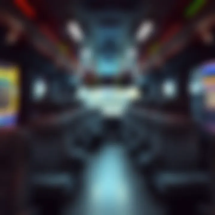 Inside a shuttle bus featuring comfortable seating