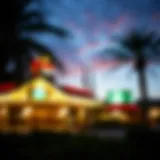 Exterior view of a Sonoma County casino at dusk