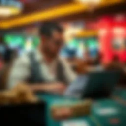 A strategic player analyzing game statistics at a casino table