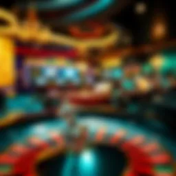 Exciting casino ambiance with roulette wheel