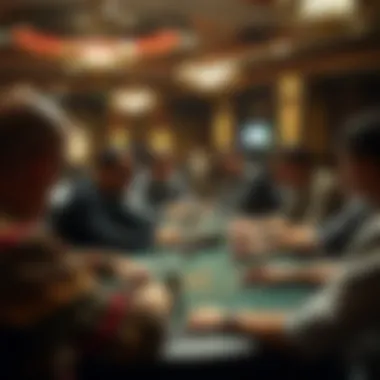 Players strategizing during a Talking Stick Poker Tournament