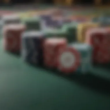 Poker Chips Reflecting Game Intensity A close-up view of poker chips reflecting intensity of the game