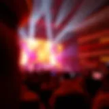 A vibrant concert scene showcasing Imagine Dragons performing live in Las Vegas.