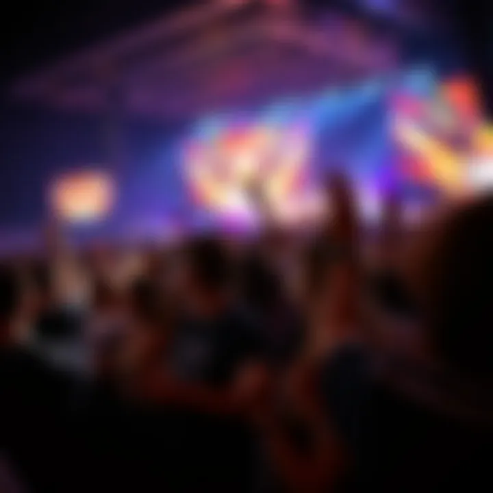 Fans at an Imagine Dragons Concert A collage of fans enjoying an Imagine Dragons concert, capturing the energy and enthusiasm of the audience.