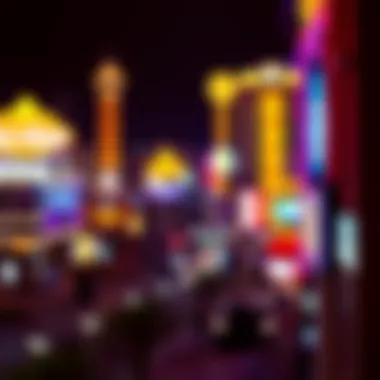Las Vegas Strip at Night An artistic representation of Las Vegas Strip at night, reflecting the city's entertainment allure.