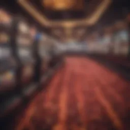 A vibrant casino floor filled with an array of slot machines.