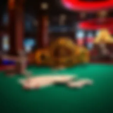 An iconic poker table set with cards and chips, symbolizing the competitive spirit.