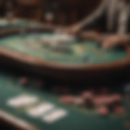 An elegantly set Texas Holdem table with cards and chips