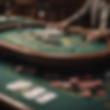 Elegant Texas Holdem Table Setup An elegantly set Texas Holdem table with cards and chips