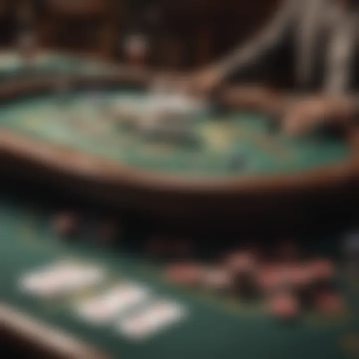 Elegant Texas Holdem Table Setup An elegantly set Texas Holdem table with cards and chips