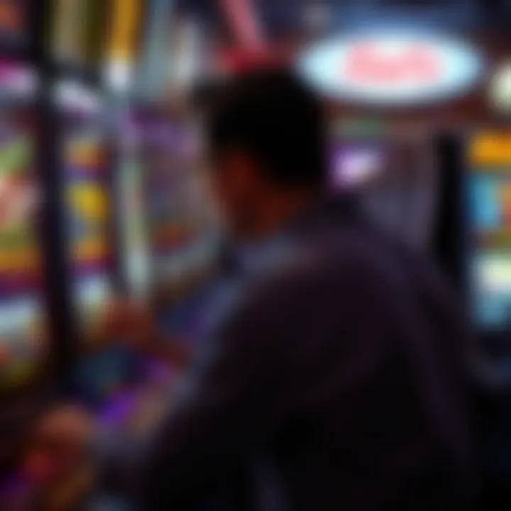 Illustration of a player utilizing free chips on a slot machine