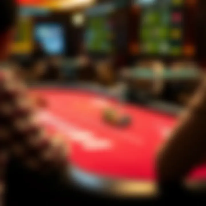 A detailed layout of a Full Tilt poker table with cards and chips