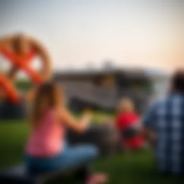 Guests enjoying recreational activities near RV area