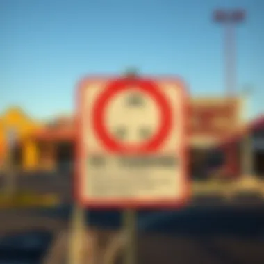 Regulatory signage at the RV parking area