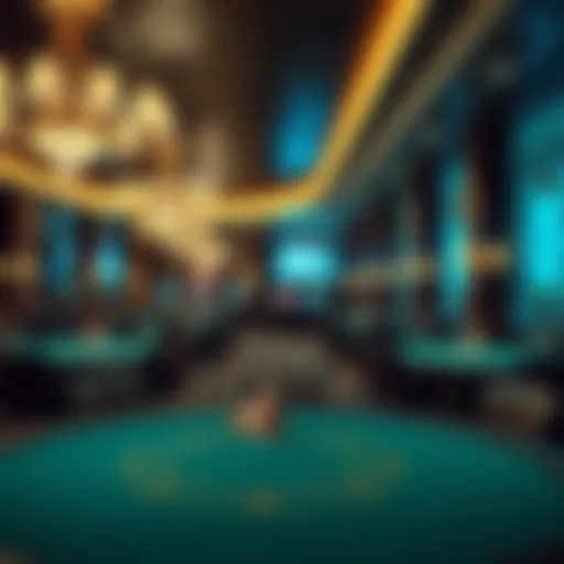 Elegant setup of poker tables at Bellagio