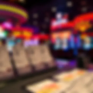 Lottery tickets displayed at a counter