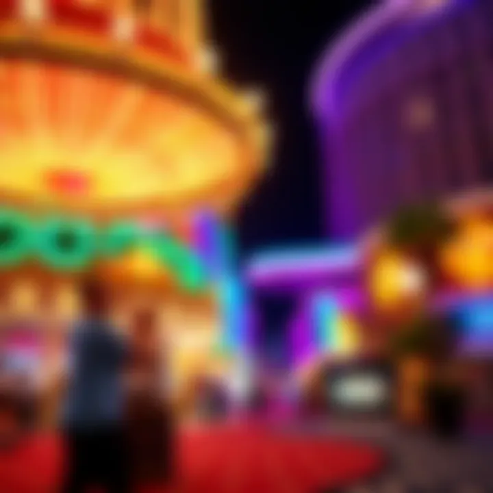 Vibrant Casino Exterior Glamorous casino exterior at night with vibrant lights