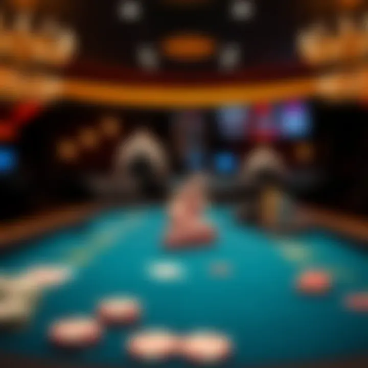 A captivating scene of a poker table set up with cards and chips