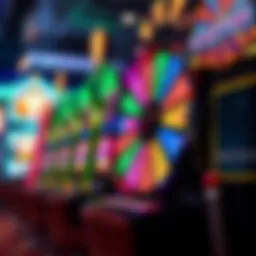 Colorful representation of the Wheel of Fortune on Tour slot machine